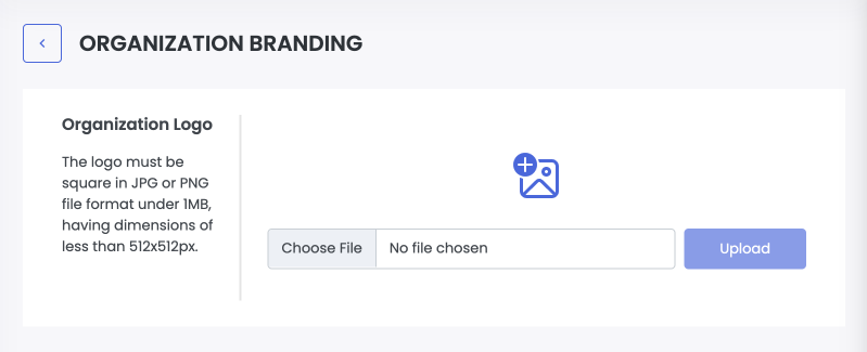 Add organization logo in branding settings